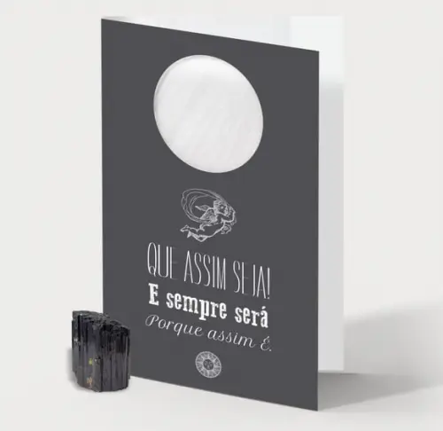 Cartão Personalizado + Cristal Turmalina Negra. Pct C/12kits