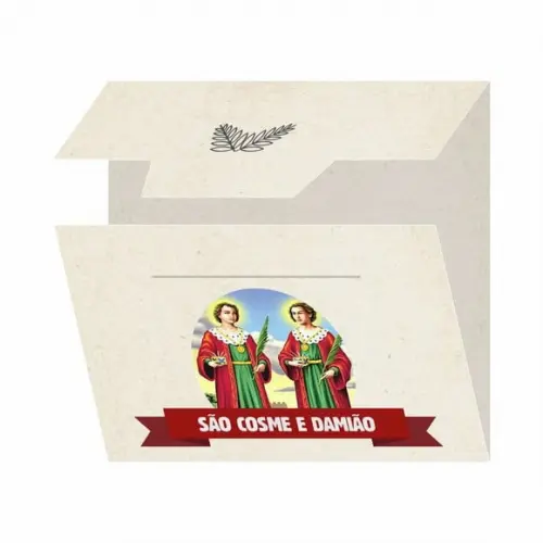Cartão Personalizado + Medalhinha Cosme e Damião