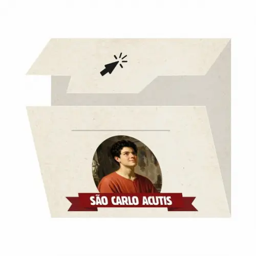 Cartão Personalizado + Medalhinha de Carlo Acutis