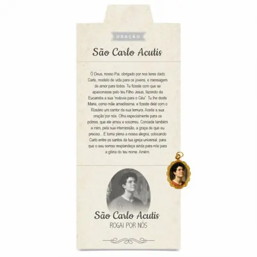 Cartão Personalizado + Medalhinha de Carlo Acutis