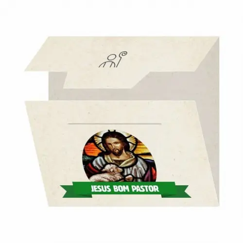 Cartão personalizado + medalhinha de Jesus Bom Pastor