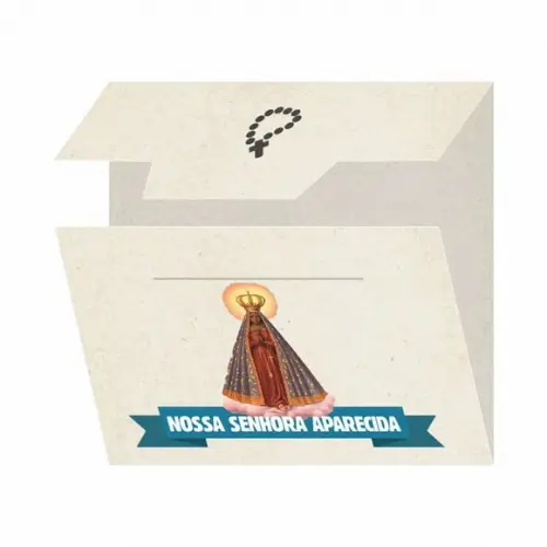 Cartão personalizado + medalhinha de N. Sra. Aparecida