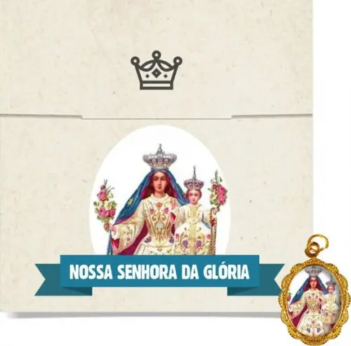 Cartão Personalizado + Medalhinha De N. Sra. Da Glória
