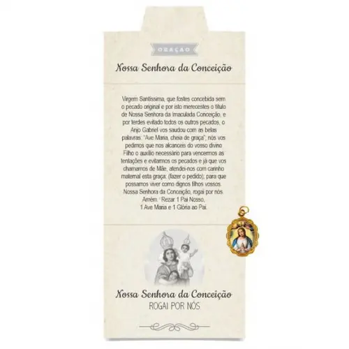 Cartão Personalizado + Medalhinha De N. Sra. Da Conceição