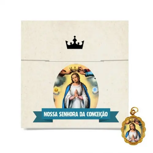 Cartão Personalizado + Medalhinha De N. Sra. Da Conceição