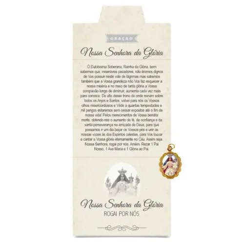 Cartão Personalizado + Medalhinha De N. Sra. Da Glória