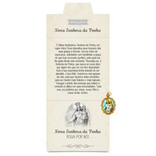 Cartão Personalizado + Medalhinha De N. Sra. Da Penha