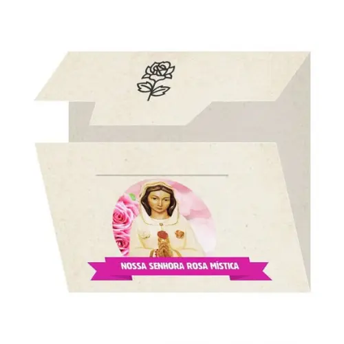 Cartão Personalizado + Medalhinha de N. Sra. da Rosa Mística