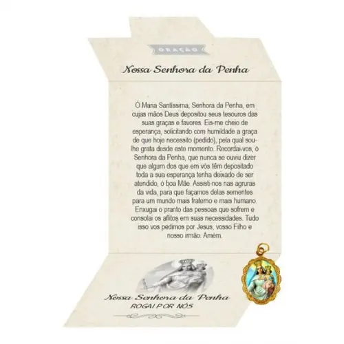 Cartão Personalizado + Medalhinha De N. Sra. Da Penha