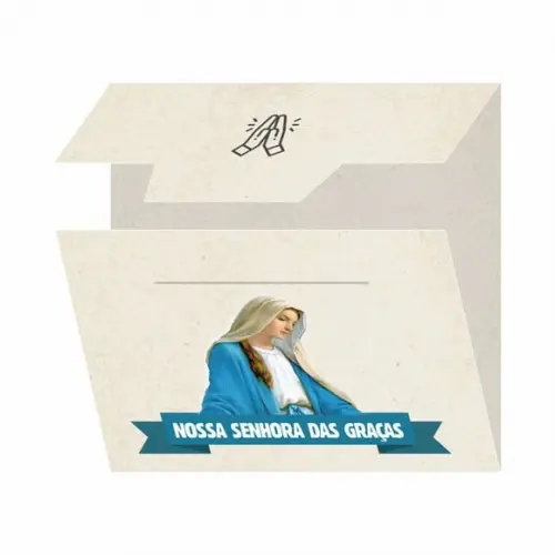 Cartão personalizado + medalhinha de N. Sra. das Graças