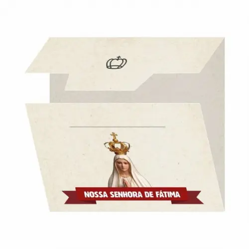 Cartão personalizado + medalhinha de N. Sra. de Fátima