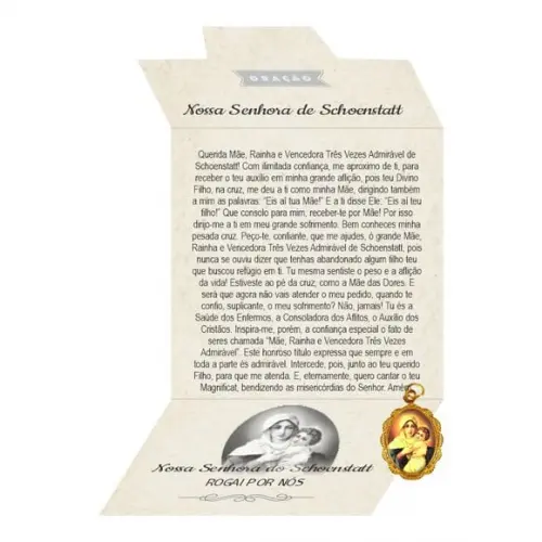 Cartão Personalizado + Medalhinha de N. Sra. de Schoenstatt