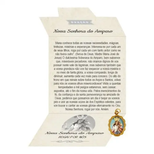Cartão Personalizado + Medalhinha de N. Sra. do Amparo