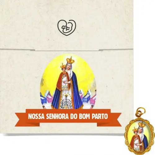 Cartão Personalizado + Medalhinha De N. Sra. Do Bom Parto