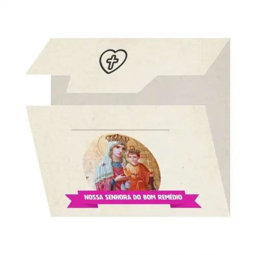 Cartão Personalizado + Medalhinha De N. Sra. Do Bom Remédio