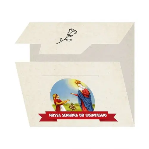 Cartão Personalizado + Medalhinha de N. Sra. do Caravággio