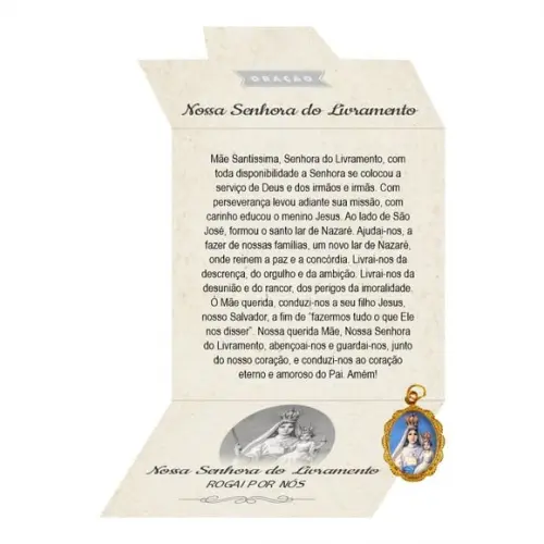 Cartão Personalizado + Medalhinha de N. Sra. do Livramento