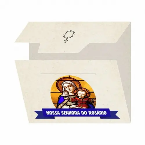 Cartão personalizado + medalhinha de N. Sra. do Rosário