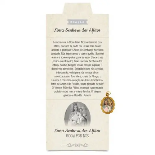 Cartão Personalizado + Medalhinha de N. Sra. dos Aflitos