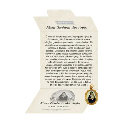 Cartão Personalizado + Medalhinha de N. Sra. dos Anjos
