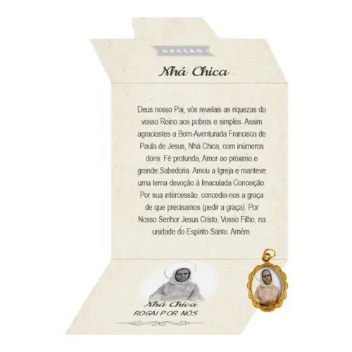 Cartão Personalizado + Medalhinha de Nhá Chica