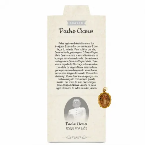 Cartão Personalizado + Medalhinha de Padre Cícero