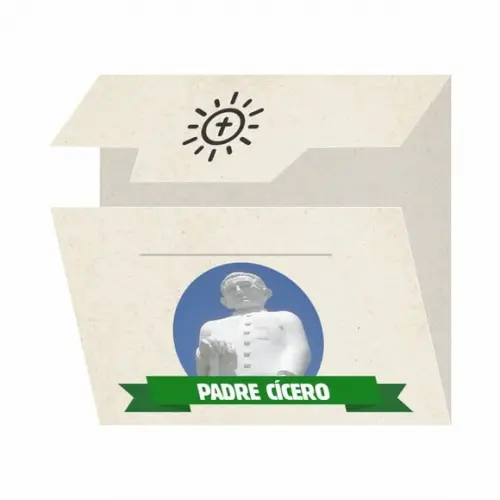 Cartão Personalizado + Medalhinha de Padre Cícero