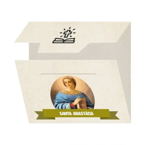 Cartão Personalizado + Medalhinha de Santa Anastácia
