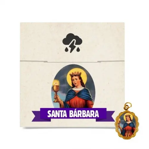Cartão Personalizado + Medalhinha de Santa Bárbara