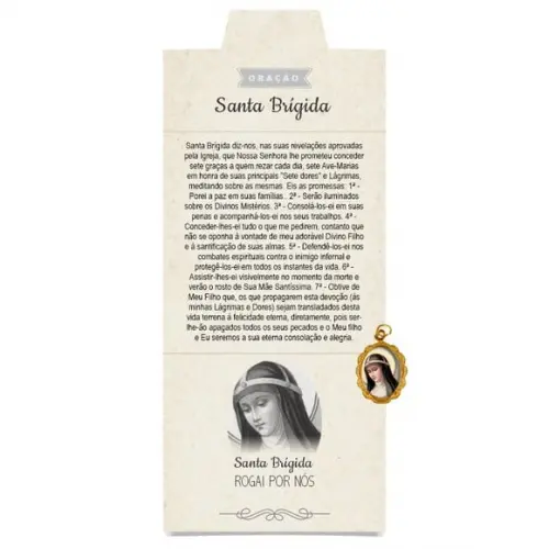 Cartão Personalizado + Medalhinha de Santa Brígida