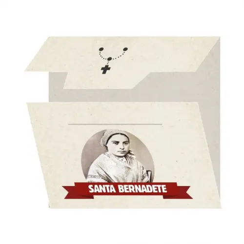 Cartão Personalizado + Medalhinha de Santa Bernadete