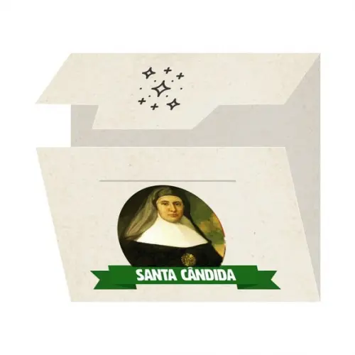 Cartão Personalizado + Medalhinha de Santa Cândida