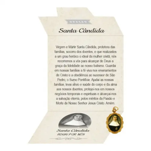 Cartão Personalizado + Medalhinha de Santa Cândida