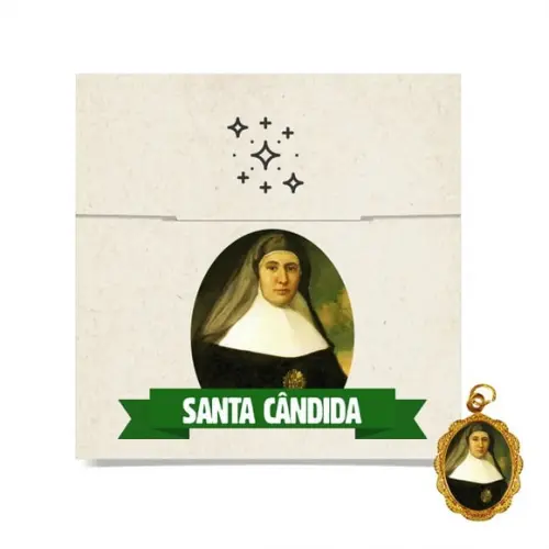 Cartão Personalizado + Medalhinha de Santa Cândida