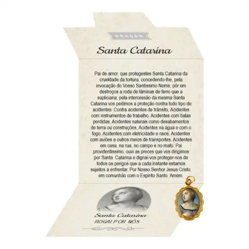 Cartão Personalizado + Medalhinha de Santa Catarina