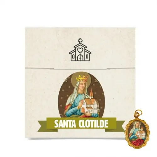 Cartão Personalizado + Medalhinha de Santa Clotilde