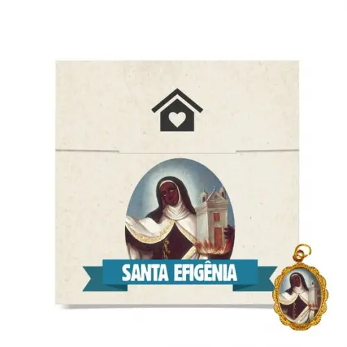 Cartão Personalizado + Medalhinha de Santa Efigênia