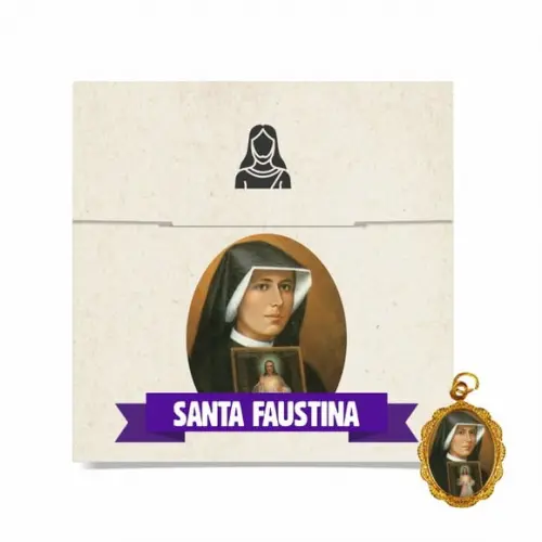 Cartão Personalizado + Medalhinha de Santa Faustina