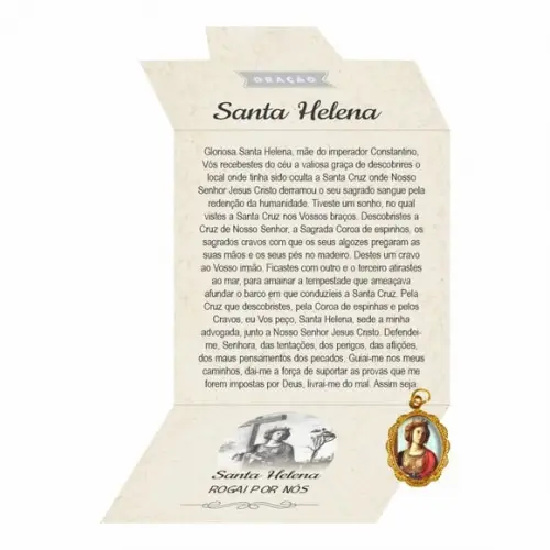 Cartão Personalizado + Medalhinha de Santa Helena