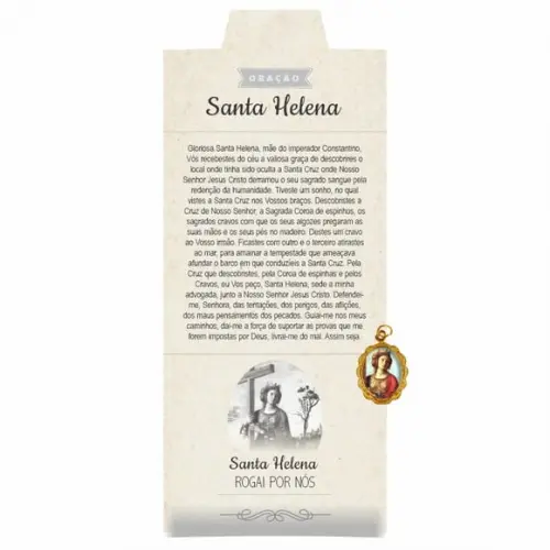 Cartão Personalizado + Medalhinha de Santa Helena