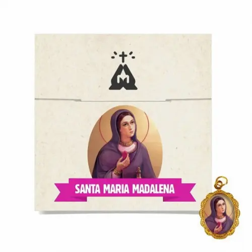 Cartão Personalizado + Medalhinha de Santa Maria Madalena