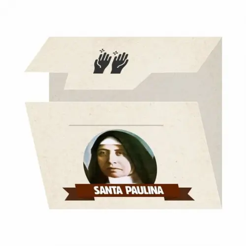 Cartão Personalizado + Medalhinha de Santa Paulina
