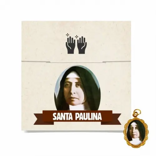 Cartão Personalizado + Medalhinha de Santa Paulina