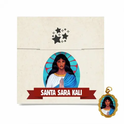 Cartão Personalizado + Medalhinha de Santa Sara Kali