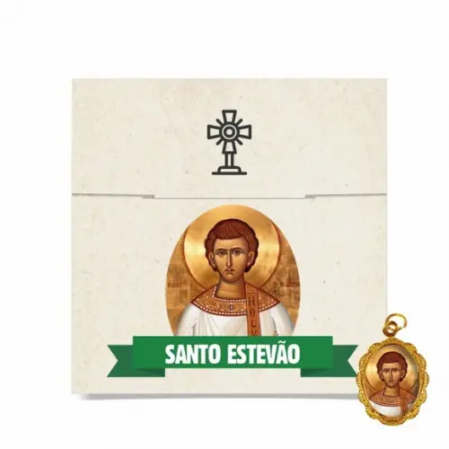 Cartão Personalizado + Medalhinha de Santo Estevão