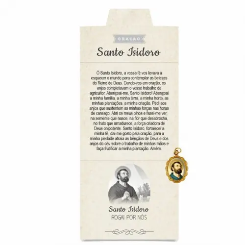 Cartão Personalizado + Medalhinha de Santo Isidoro