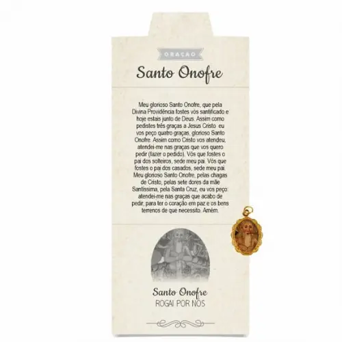 Cartão Personalizado + Medalhinha de Santo Onofre