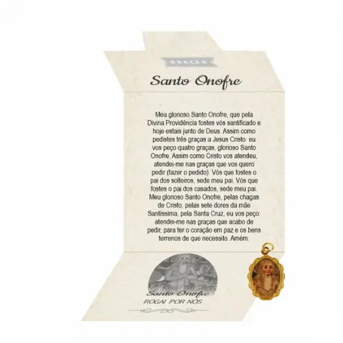 Cartão Personalizado + Medalhinha de Santo Onofre