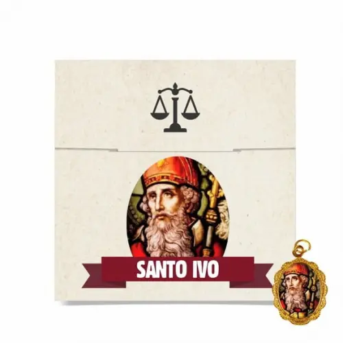 Cartão Personalizado + Medalhinha de Santo Ivo