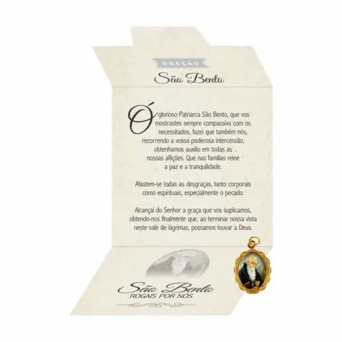 Cartão personalizado + medalhinha de São Bento